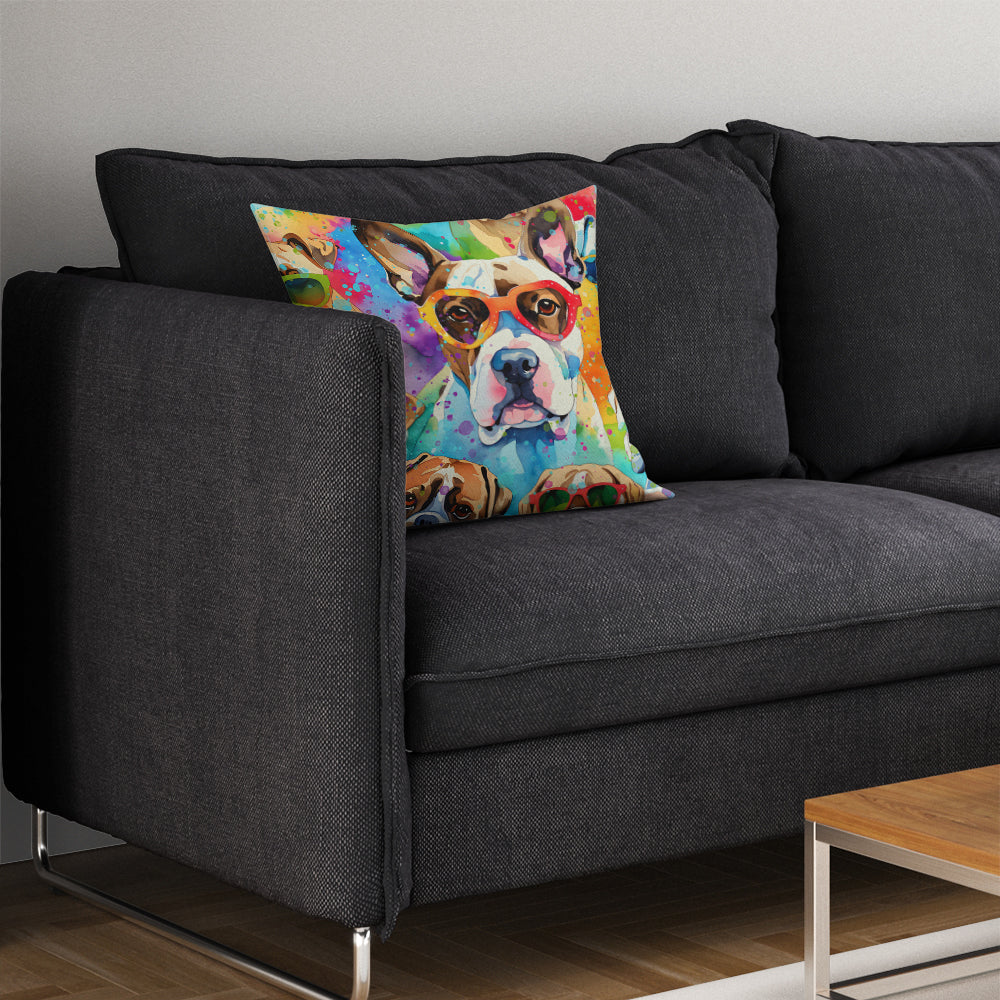 Boxer Hippie Dawg Throw Pillow