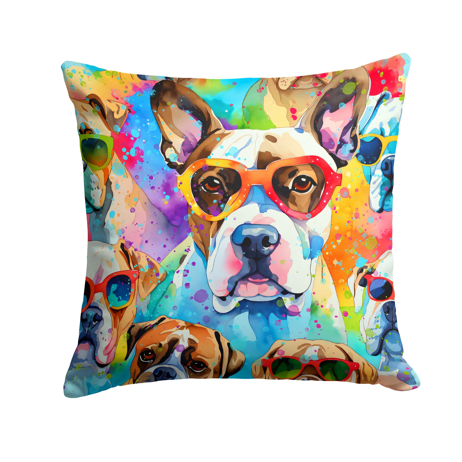 Buy this Boxer Hippie Dawg Throw Pillow