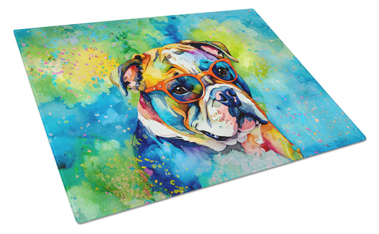 Buy this English Bulldog Hippie Dawg Glass Cutting Board