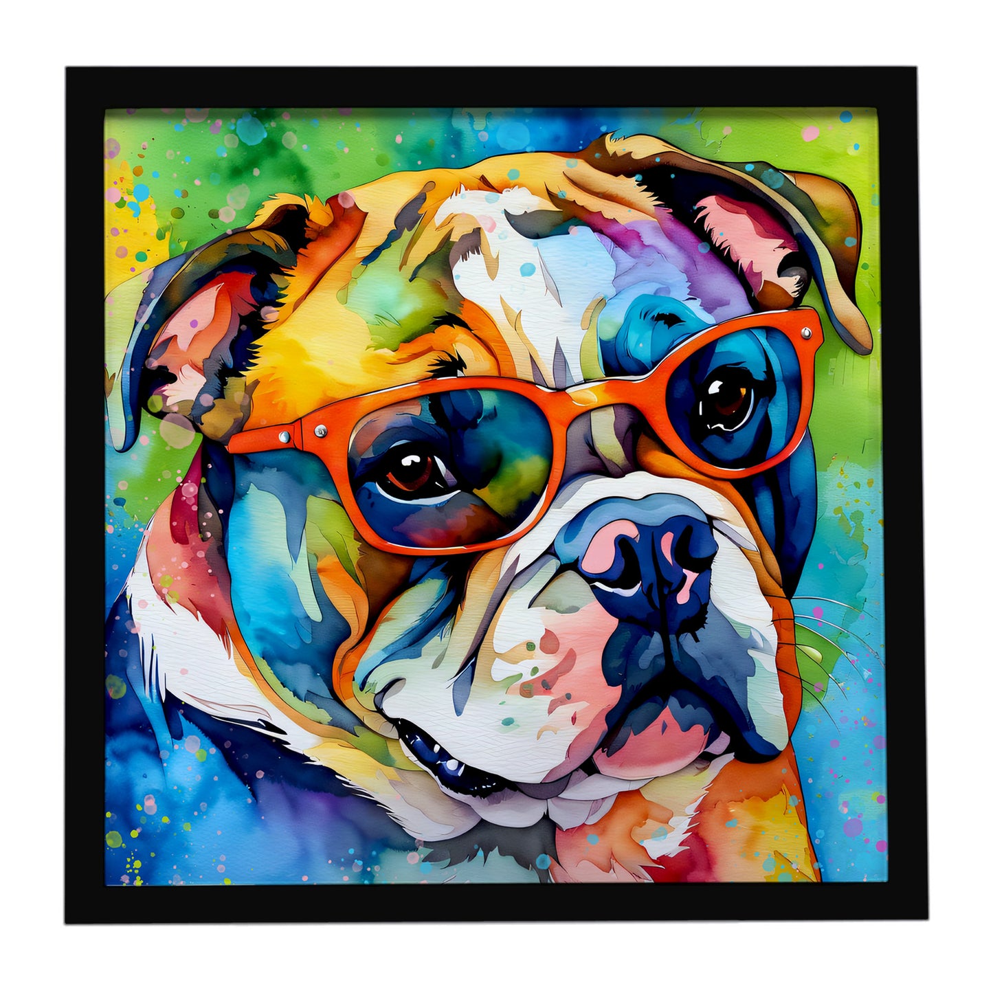 Buy this English Bulldog Hippie Dawg Framed Metal Print