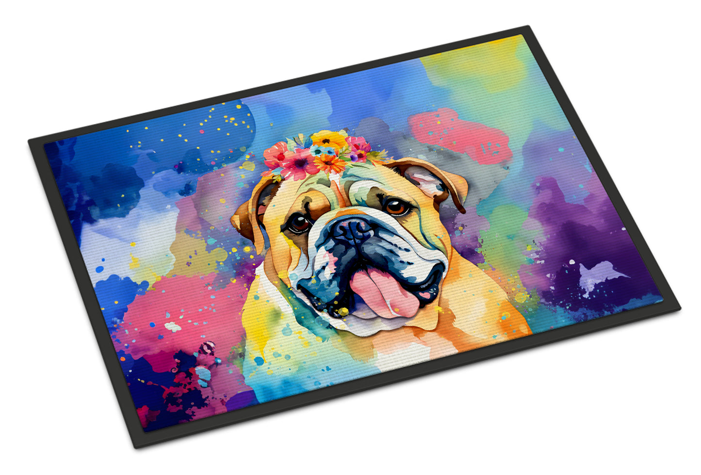 Buy this English Bulldog Hippie Dawg Doormat