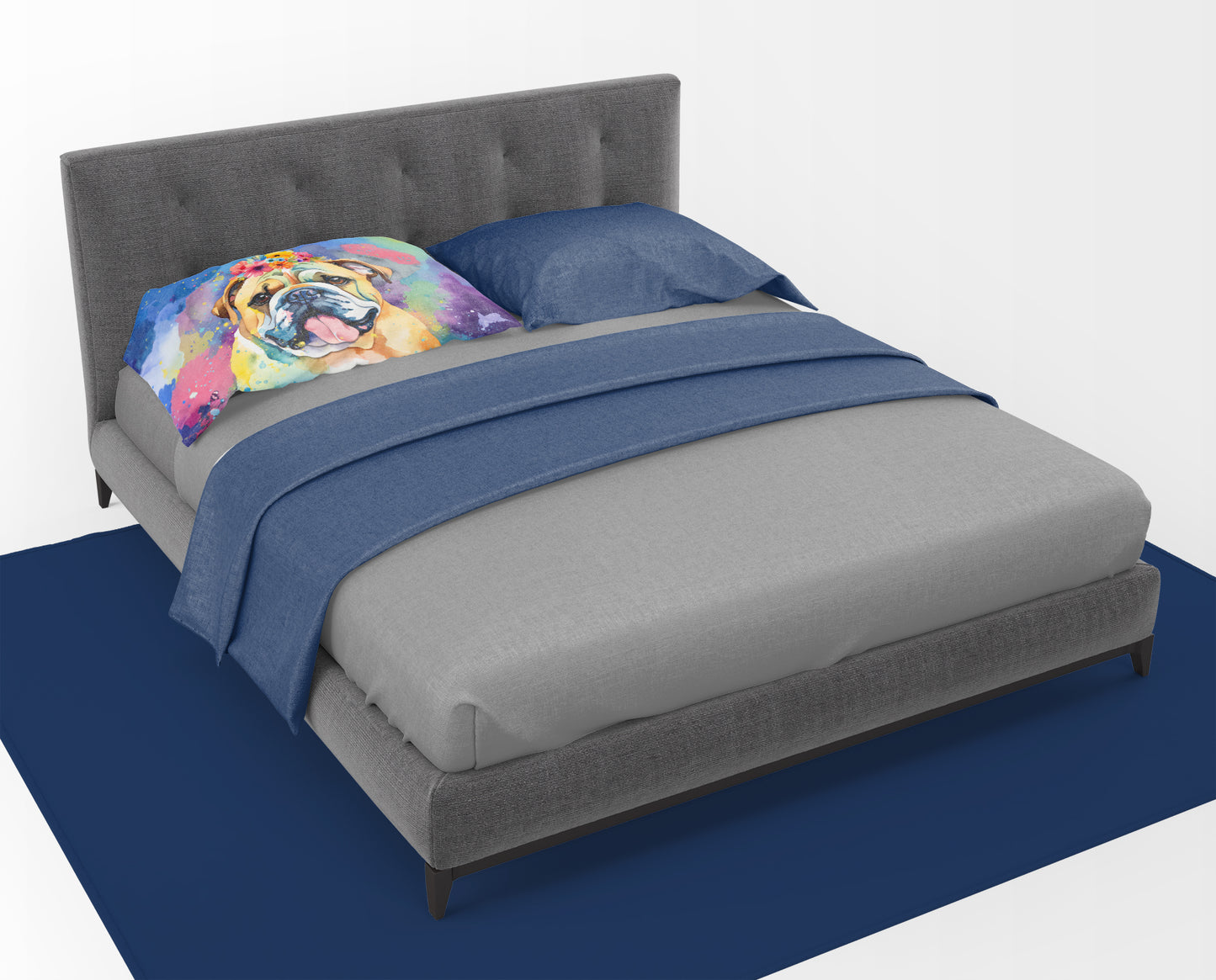 English Bulldog Hippie Dawg Standard Pillowcase
