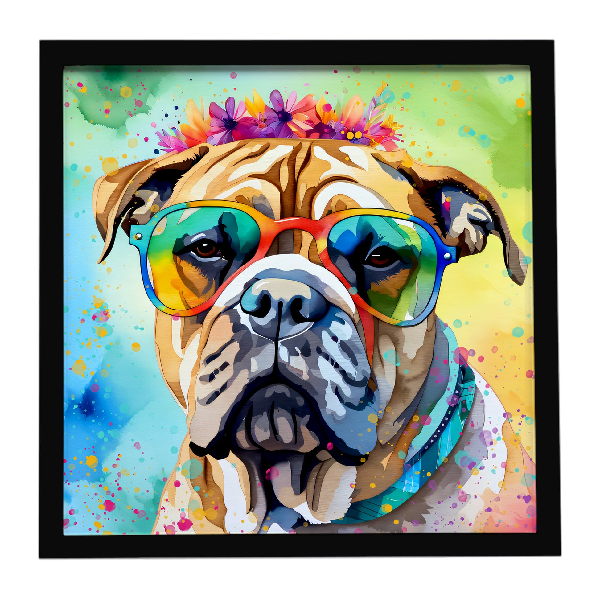 Buy this Bullmastiff Hippie Dawg Framed Metal Print