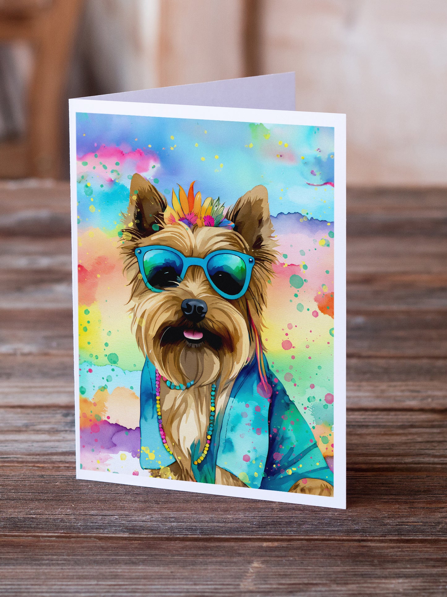 Cairn Terrier Hippie Dawg Greeting Cards Pack of 8