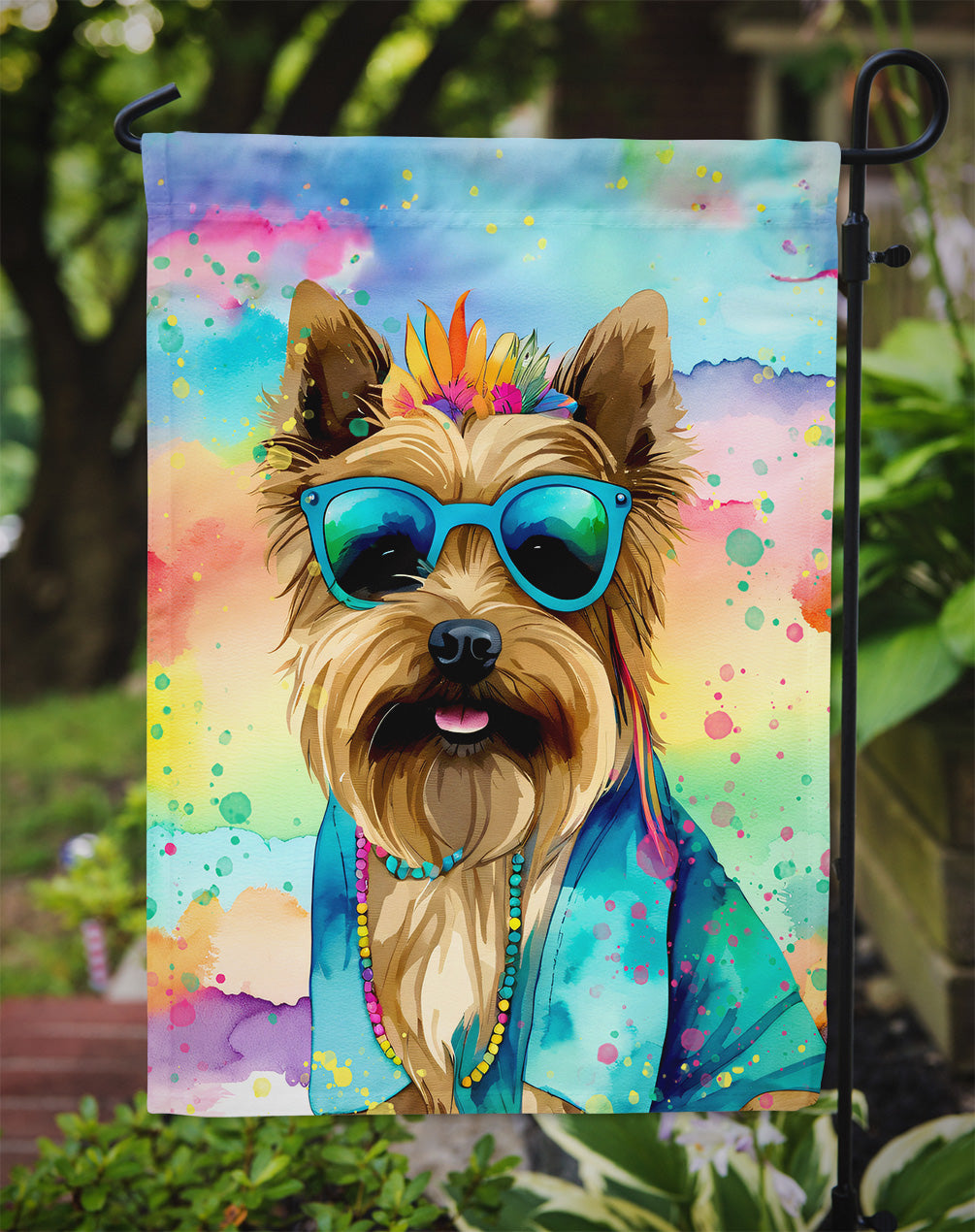 Cairn Terrier Hippie Dawg Garden Flag