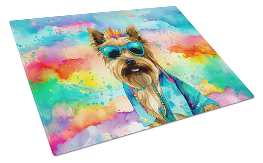 Buy this Cairn Terrier Hippie Dawg Glass Cutting Board