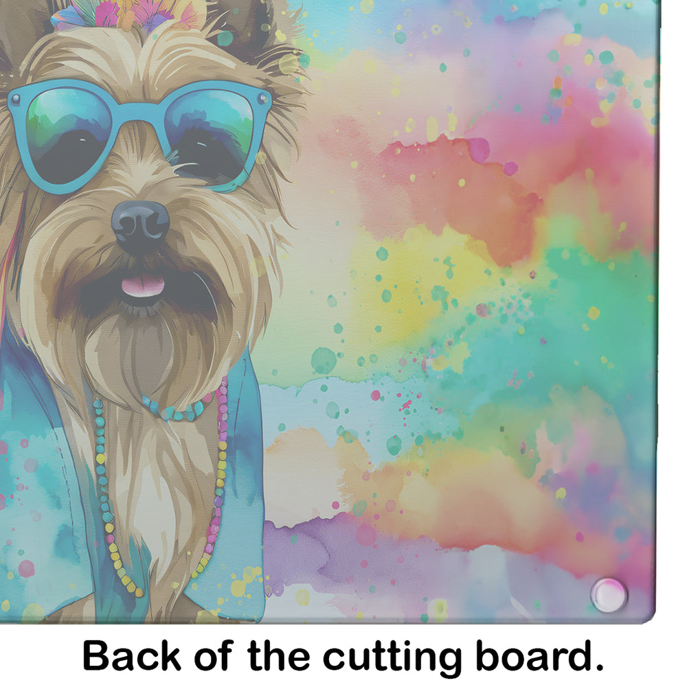 Cairn Terrier Hippie Dawg Glass Cutting Board