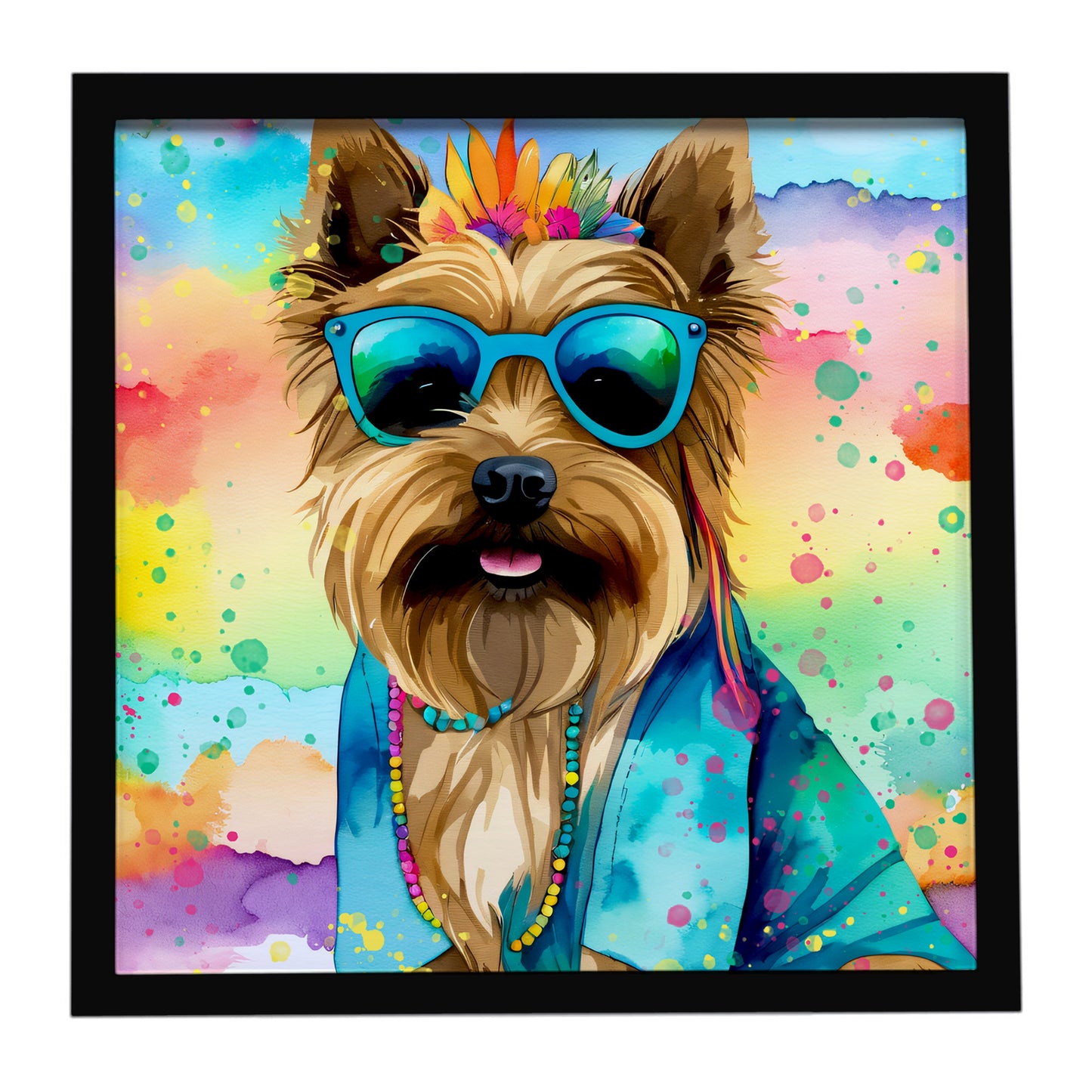 Buy this Cairn Terrier Hippie Dawg Framed Metal Print