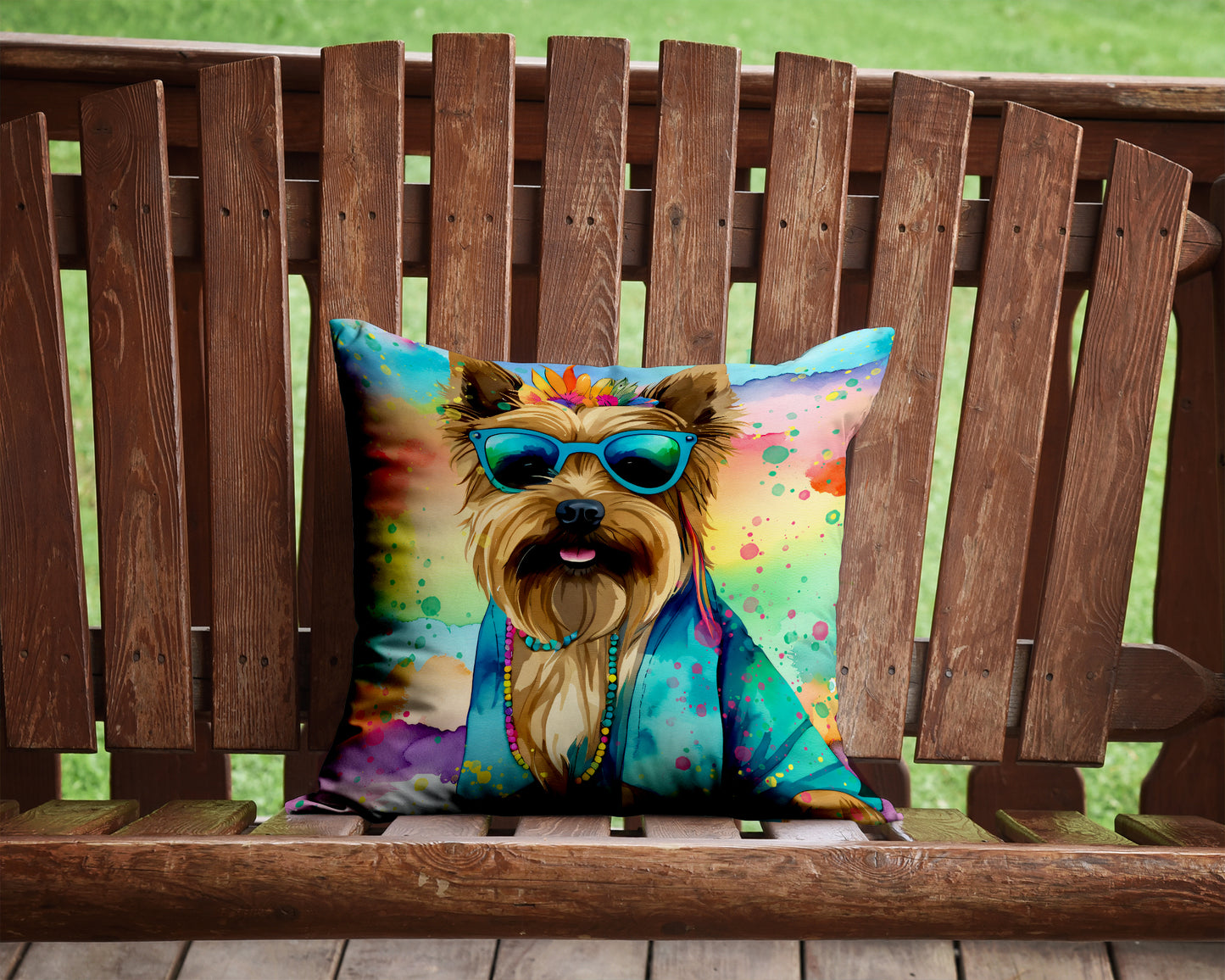 Cairn Terrier Hippie Dawg Throw Pillow