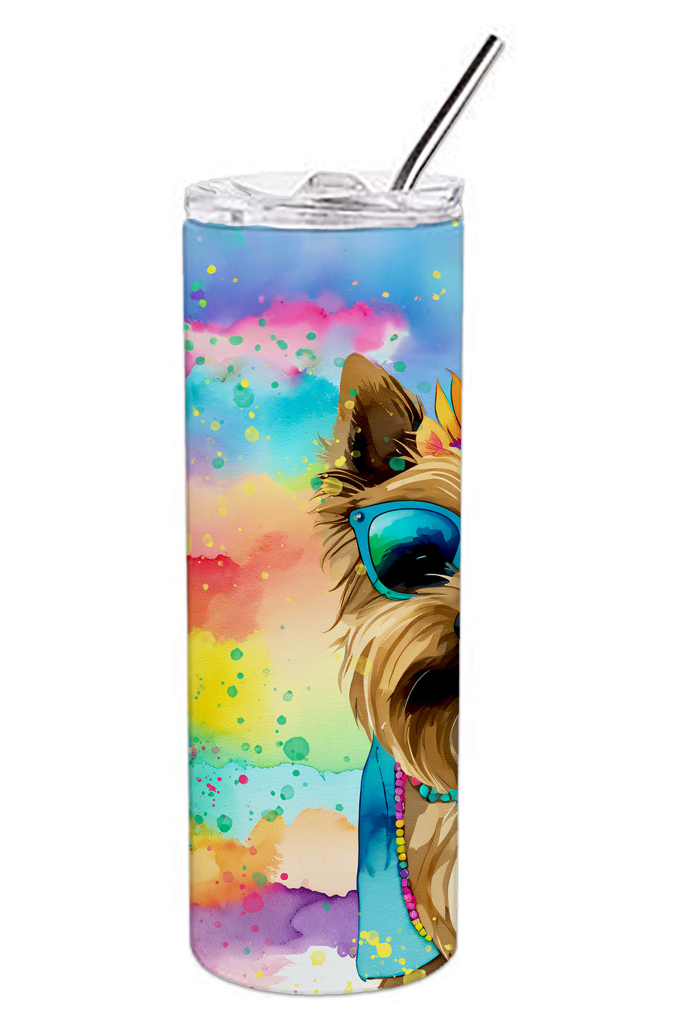 Cairn Terrier Hippie Dawg Stainless Steel Skinny Tumbler