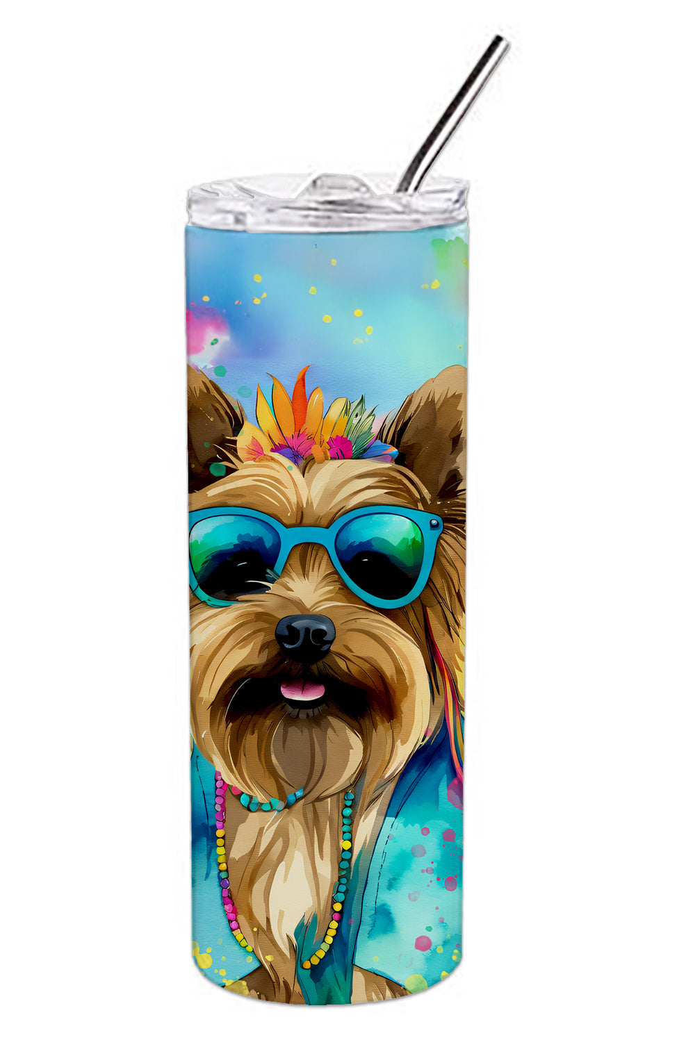 Cairn Terrier Hippie Dawg Stainless Steel Skinny Tumbler