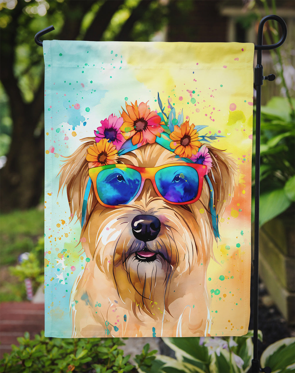 Cairn Terrier Hippie Dawg Garden Flag