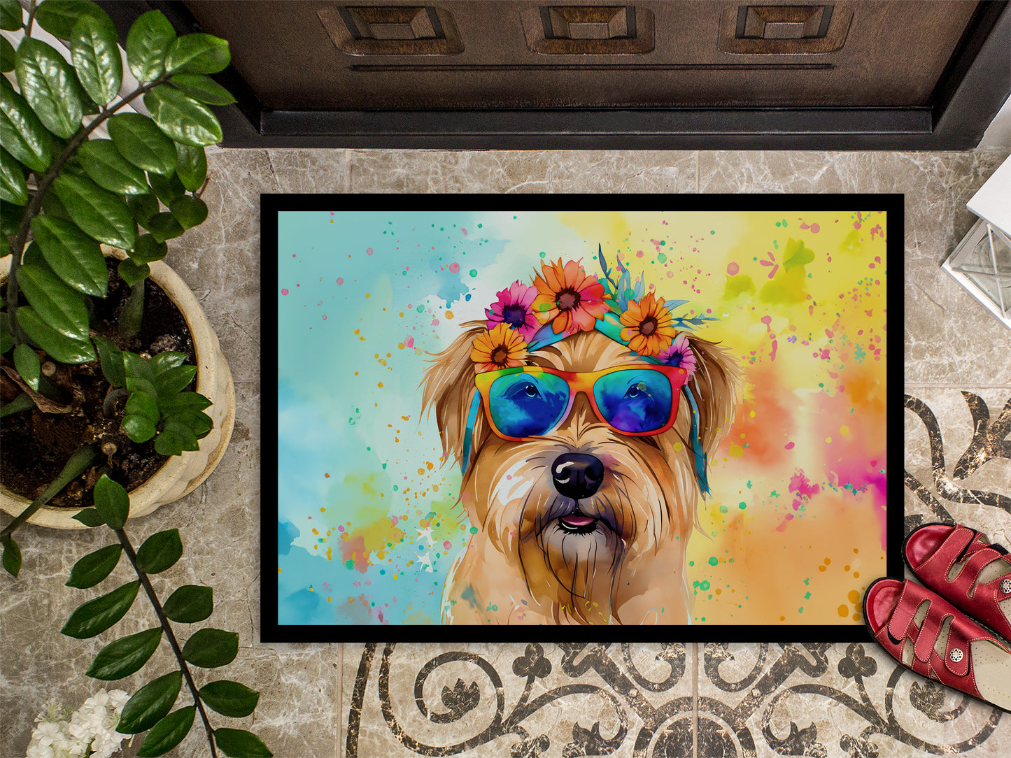 Cairn Terrier Hippie Dawg Doormat