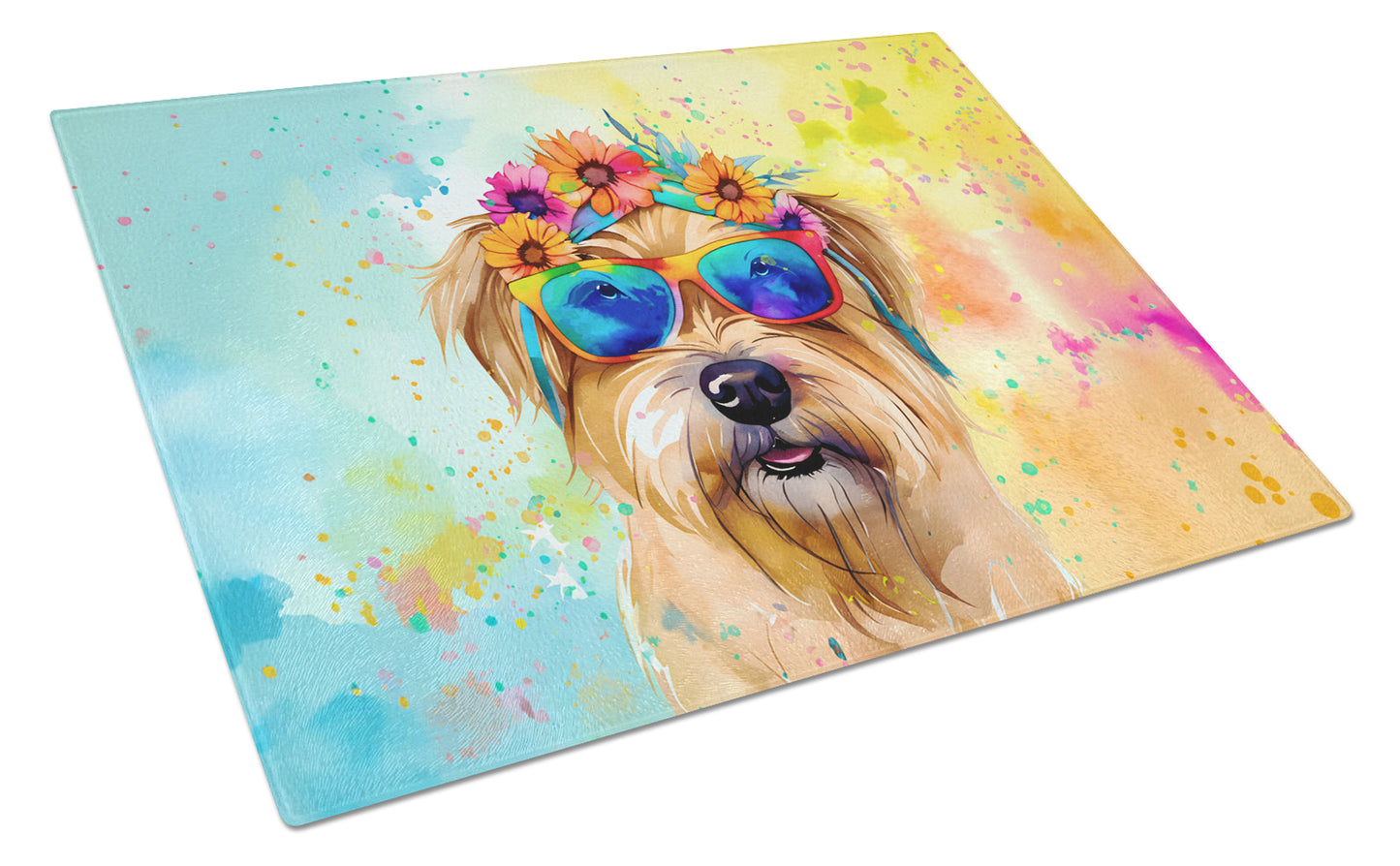 Buy this Cairn Terrier Hippie Dawg Glass Cutting Board