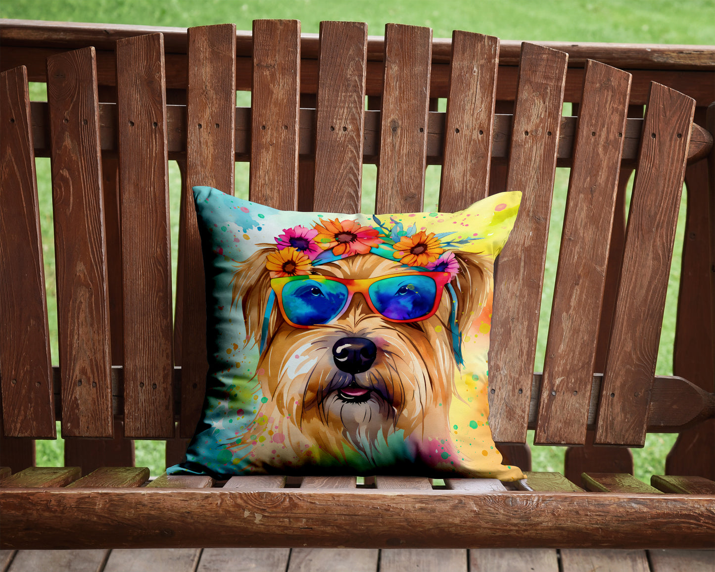 Cairn Terrier Hippie Dawg Throw Pillow