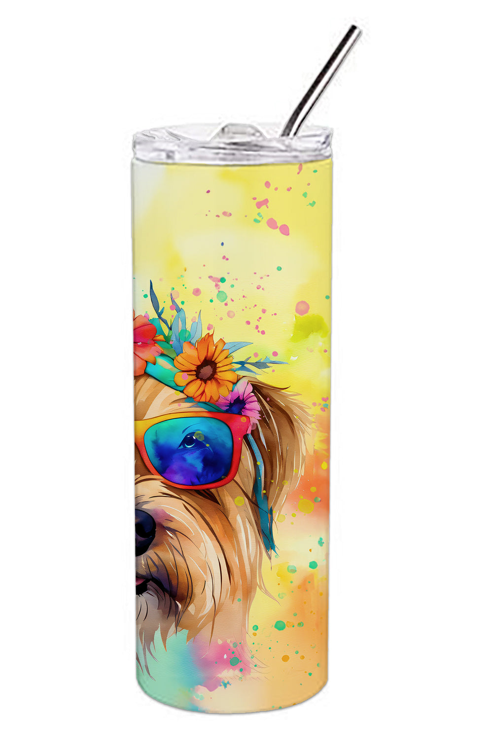 Cairn Terrier Hippie Dawg Stainless Steel Skinny Tumbler