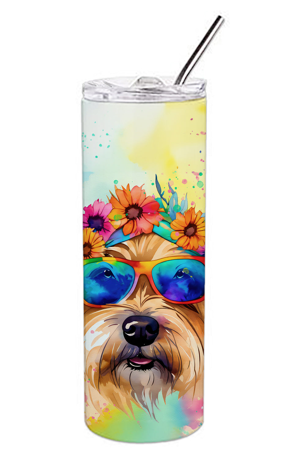 Cairn Terrier Hippie Dawg Stainless Steel Skinny Tumbler