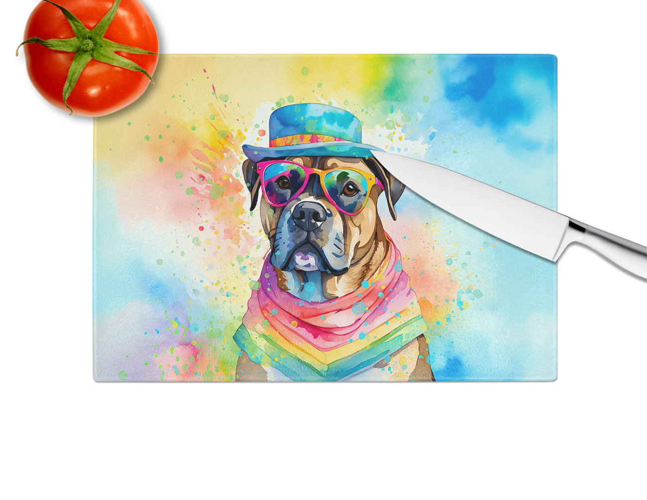 Cane Corso Hippie Dawg Glass Cutting Board