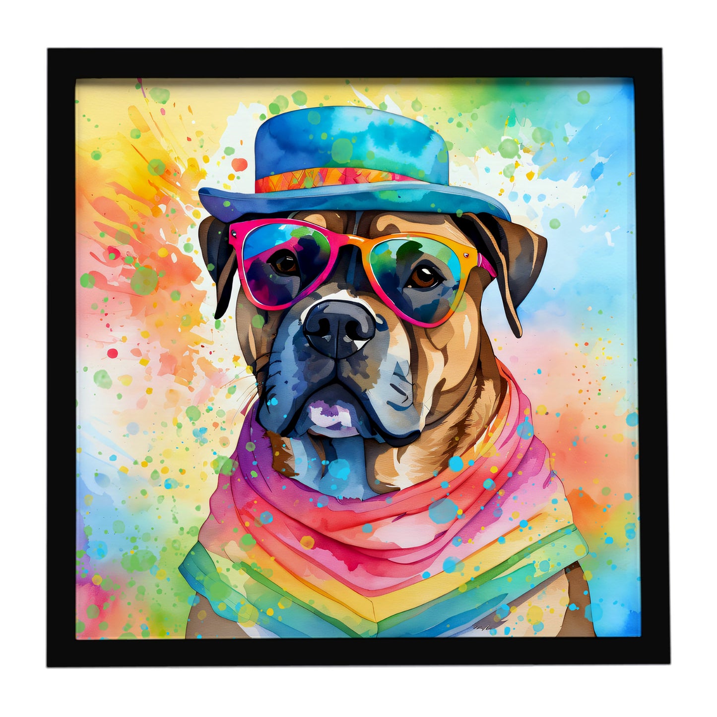 Buy this Cane Corso Hippie Dawg Framed Metal Print