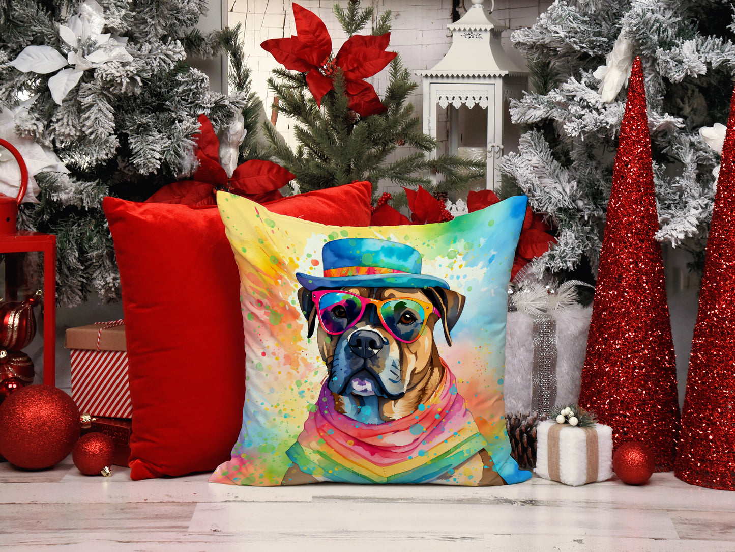 Cane Corso Hippie Dawg Throw Pillow