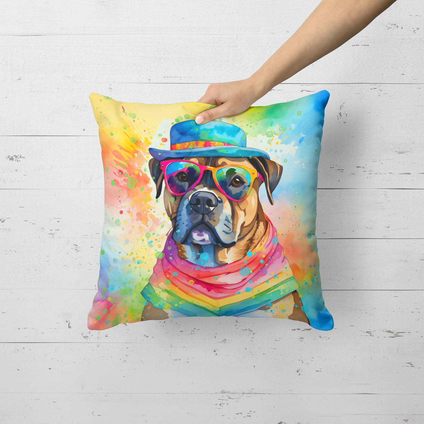 Cane Corso Hippie Dawg Throw Pillow