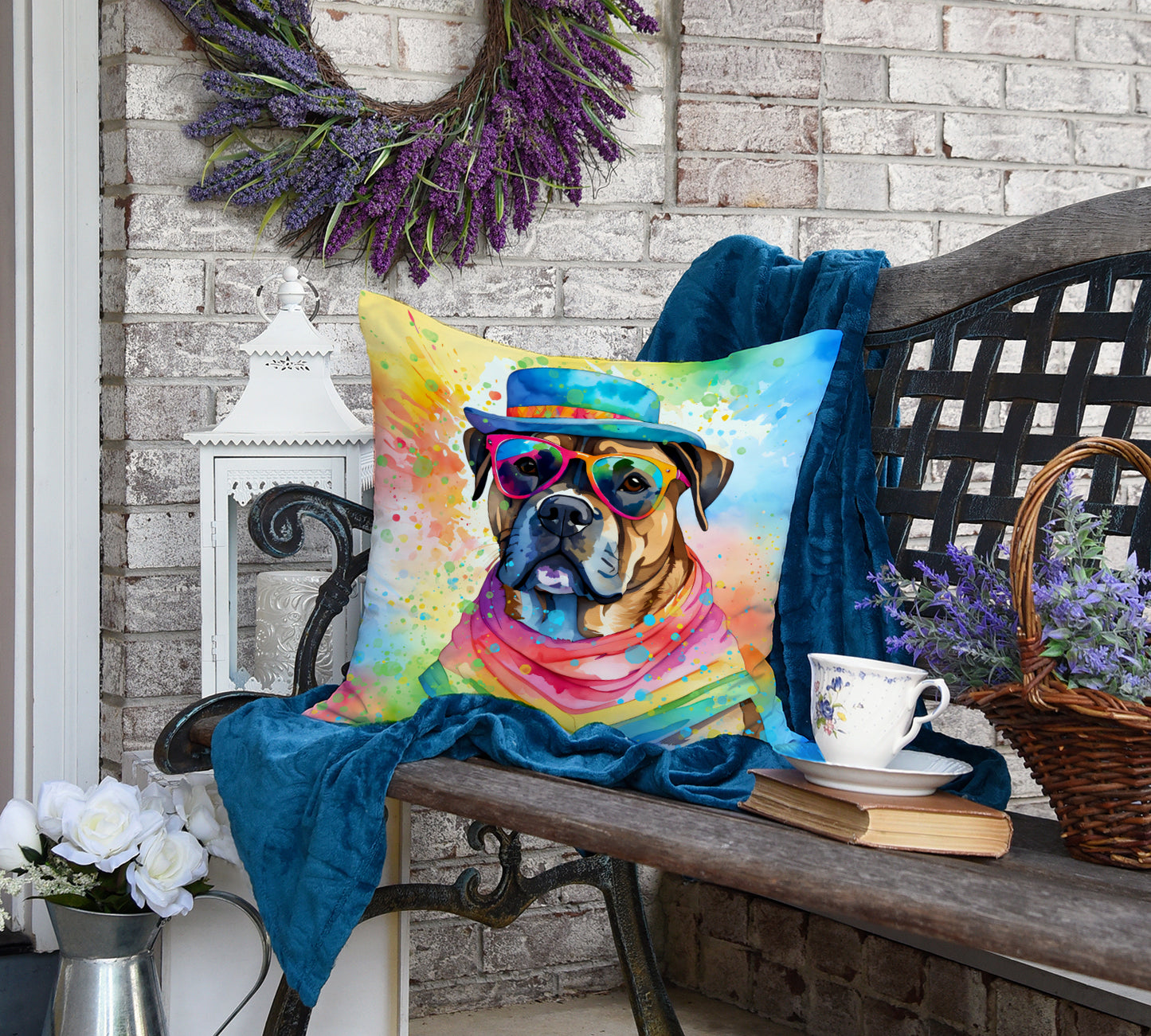 Cane Corso Hippie Dawg Throw Pillow