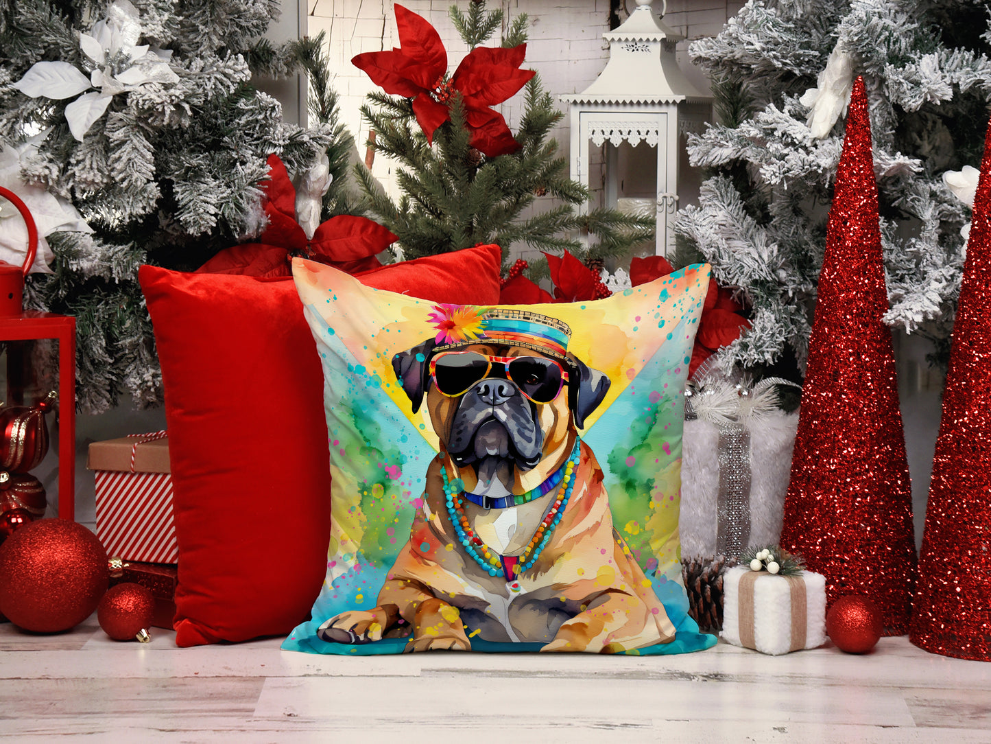 Cane Corso Hippie Dawg Throw Pillow