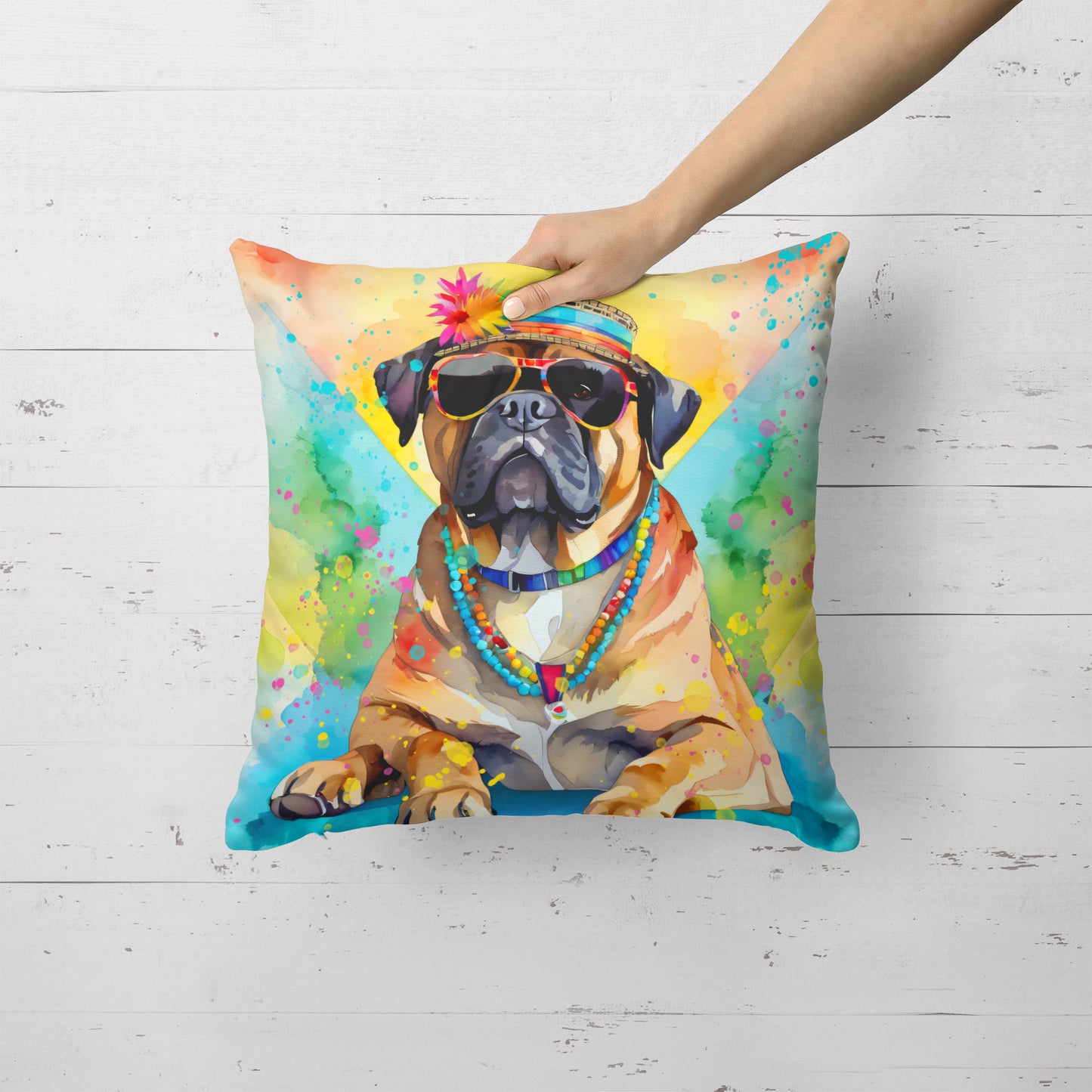 Cane Corso Hippie Dawg Throw Pillow