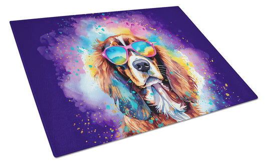 Buy this Cavalier Spaniel Hippie Dawg Glass Cutting Board