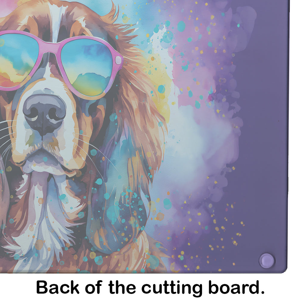 Cavalier Spaniel Hippie Dawg Glass Cutting Board