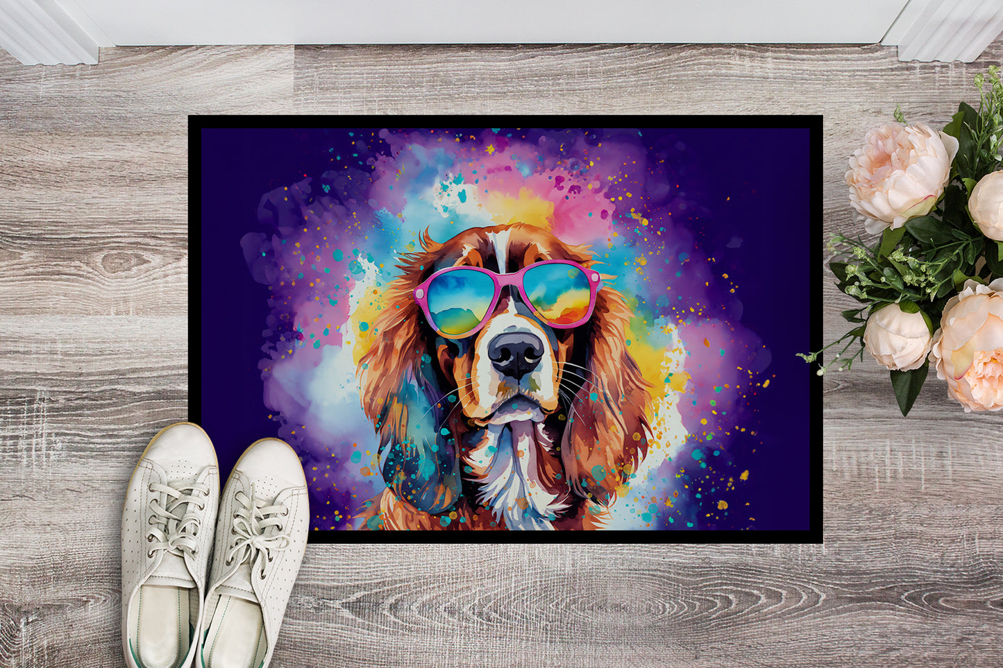 Cavalier Spaniel Hippie Dawg Doormat