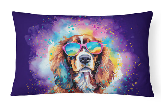 Buy this Cavalier Spaniel Hippie Dawg Throw Pillow