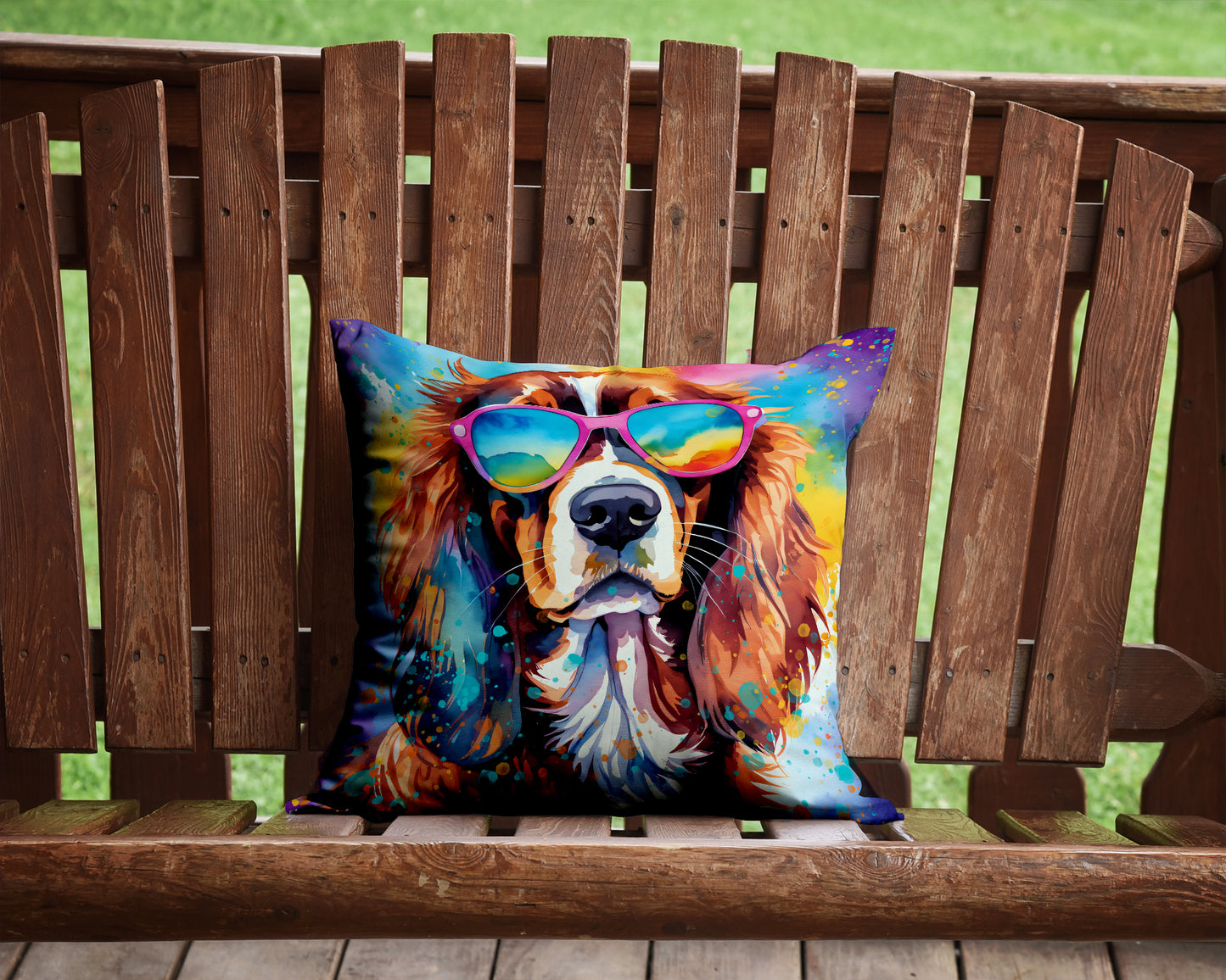 Cavalier Spaniel Hippie Dawg Throw Pillow