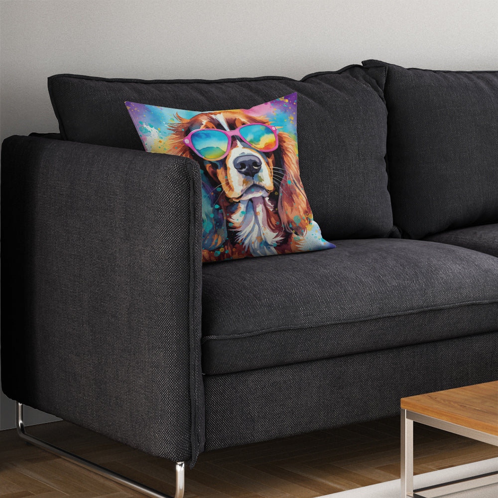 Cavalier Spaniel Hippie Dawg Throw Pillow