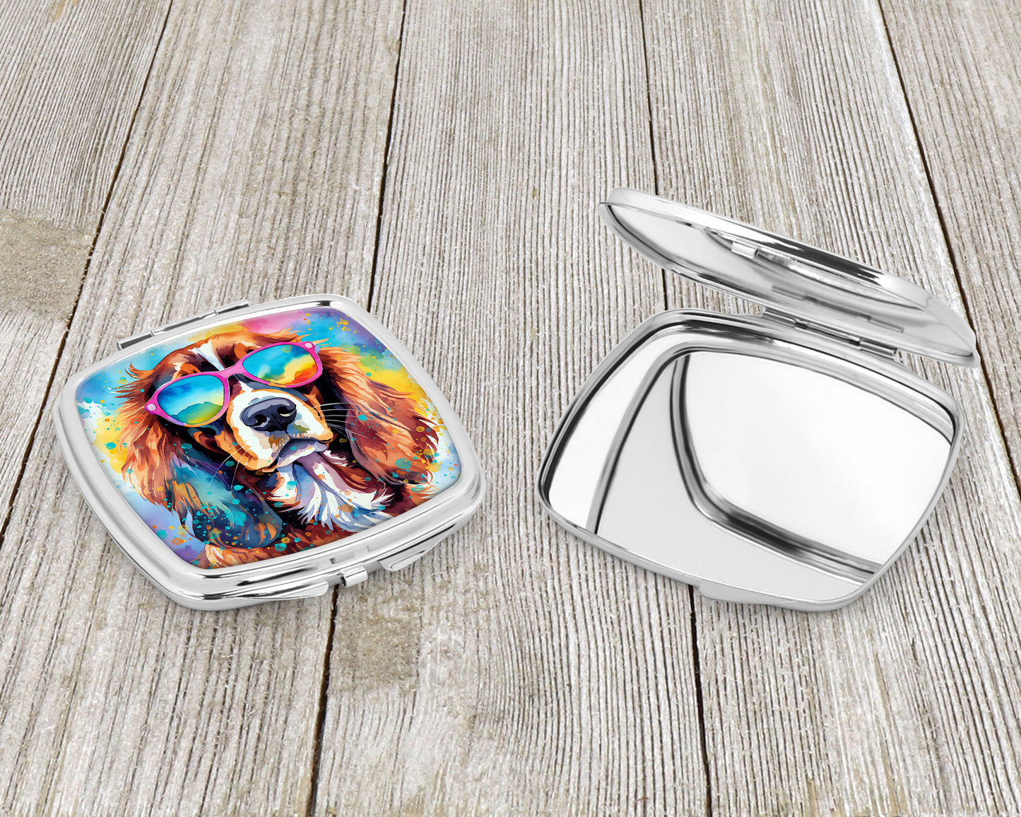 Cavalier Spaniel Hippie Dawg Compact Mirror