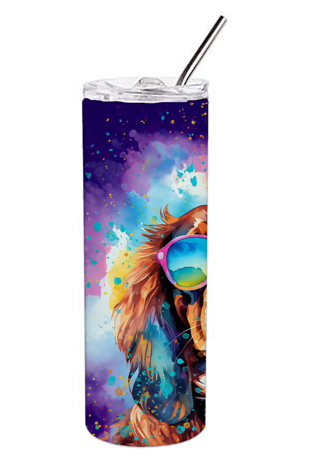 Cavalier Spaniel Hippie Dawg Stainless Steel Skinny Tumbler