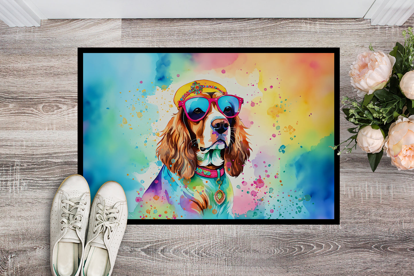 Cavalier Spaniel Hippie Dawg Doormat