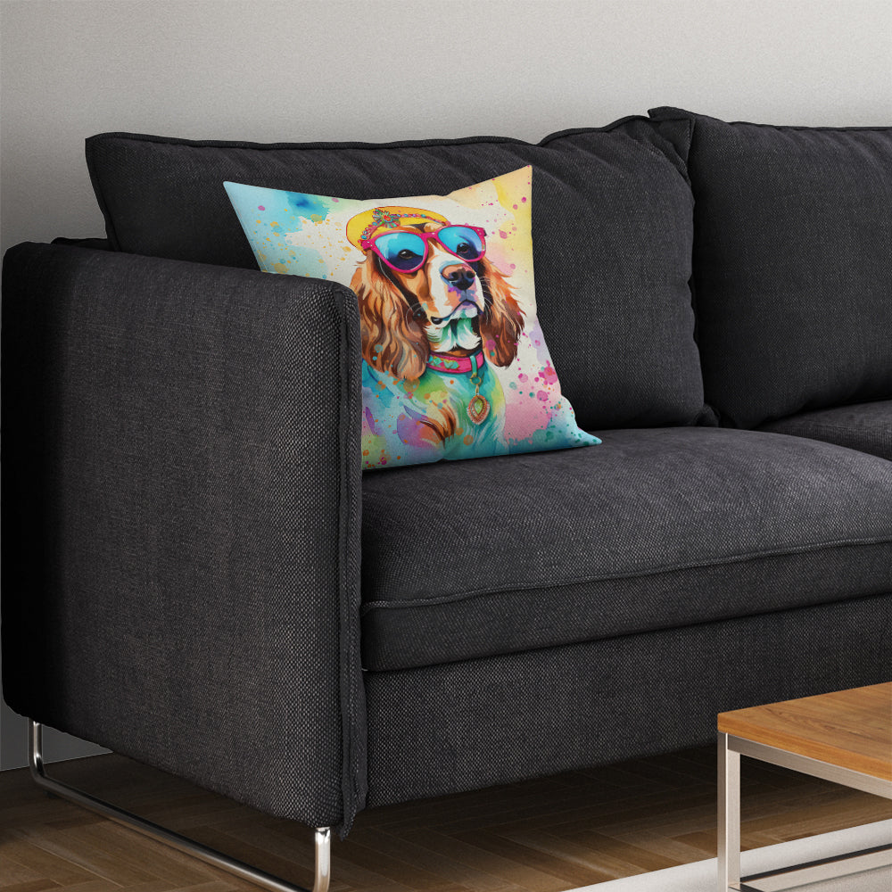 Cavalier Spaniel Hippie Dawg Throw Pillow