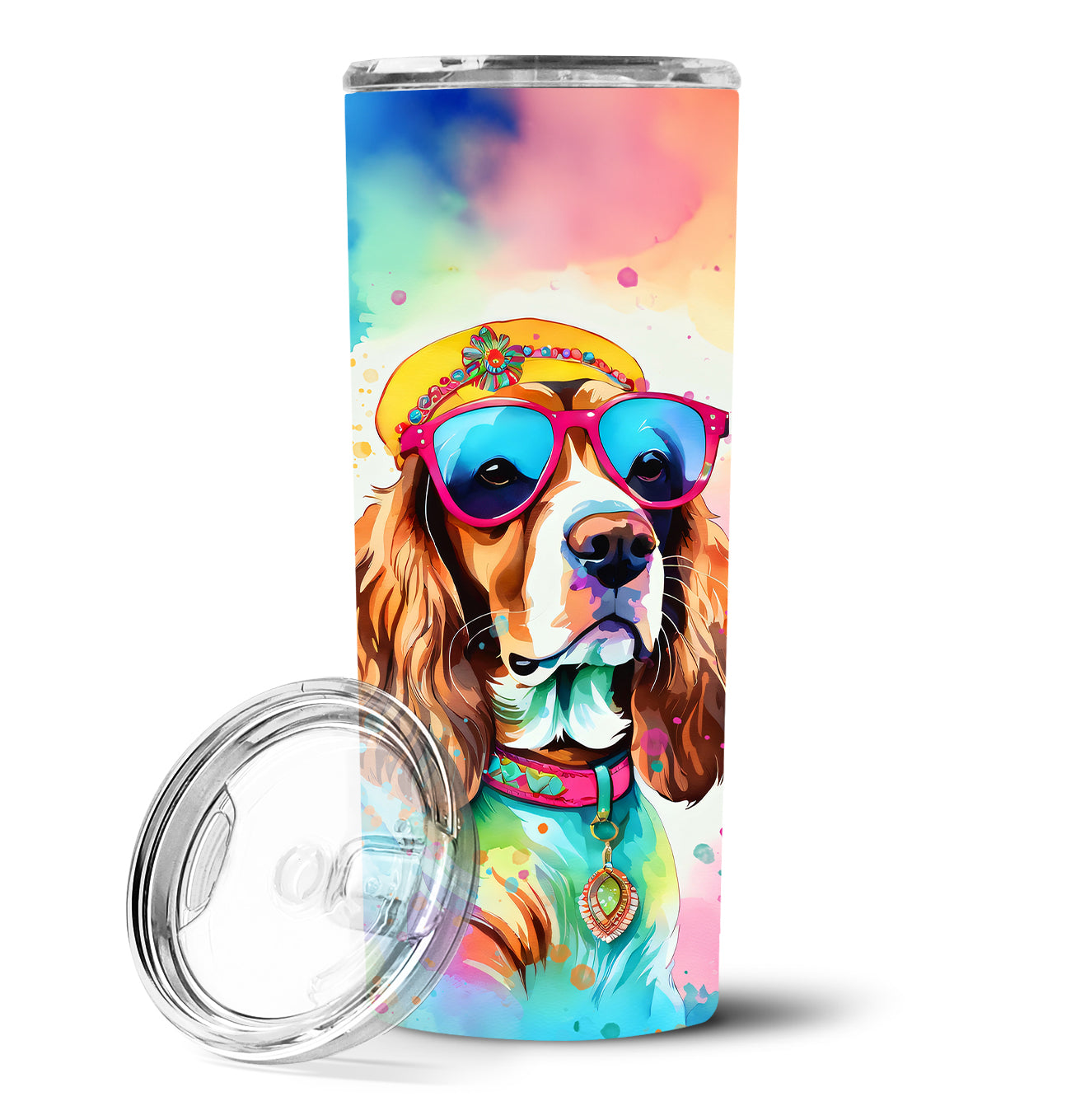 Buy this Cavalier Spaniel Hippie Dawg Stainless Steel Skinny Tumbler