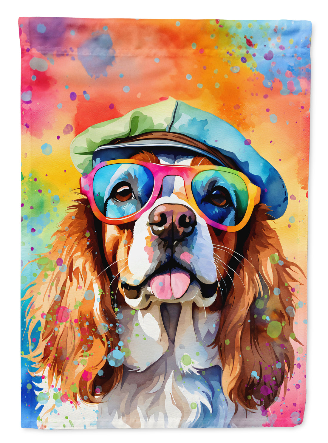 Buy this Cavalier Spaniel Hippie Dawg House Flag