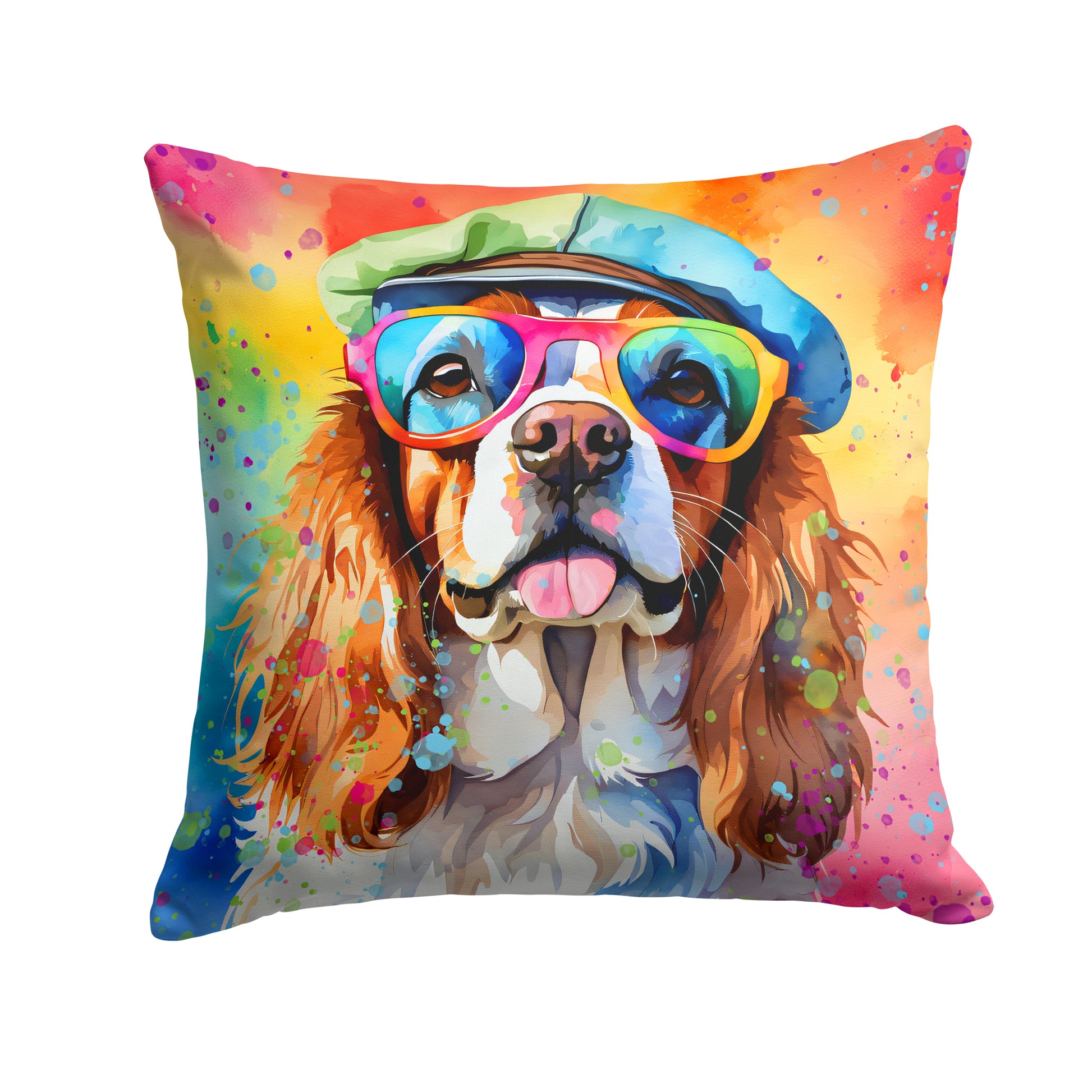 Buy this Cavalier Spaniel Hippie Dawg Throw Pillow