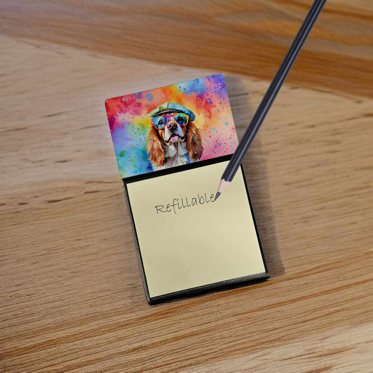 Cavalier Spaniel Hippie Dawg Sticky Note Holder