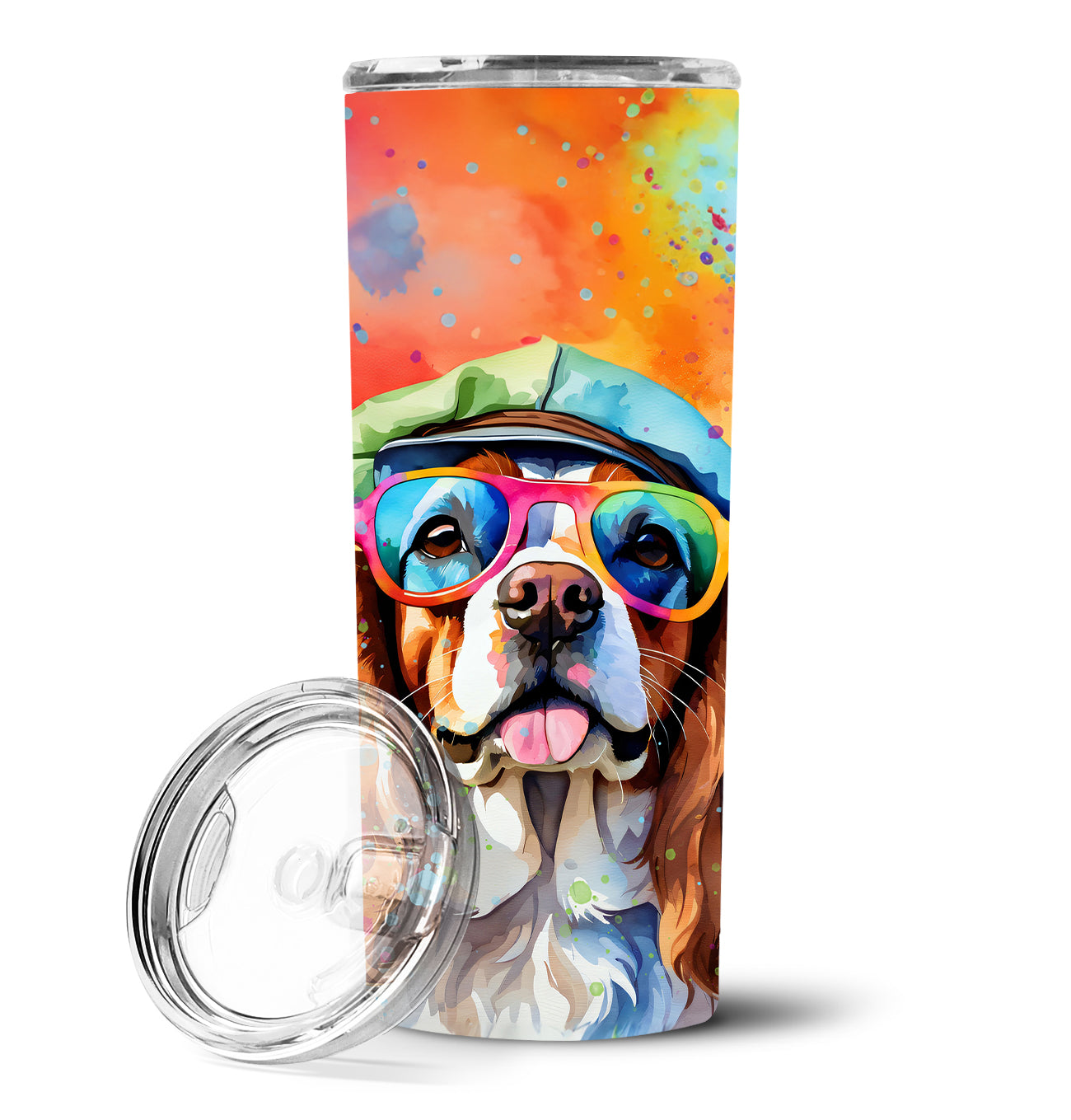 Buy this Cavalier Spaniel Hippie Dawg Stainless Steel Skinny Tumbler