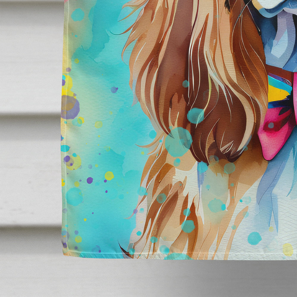 Cavalier Spaniel Hippie Dawg House Flag