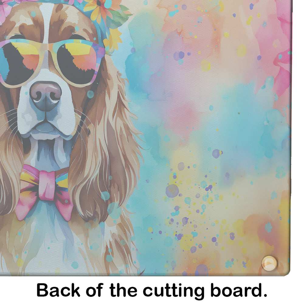 Cavalier Spaniel Hippie Dawg Glass Cutting Board