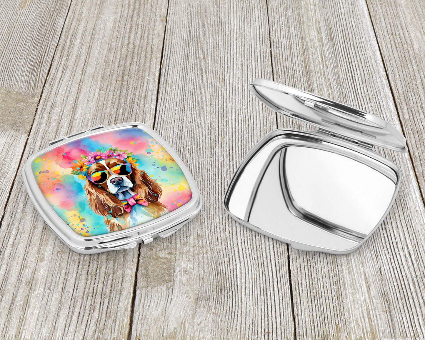 Cavalier Spaniel Hippie Dawg Compact Mirror