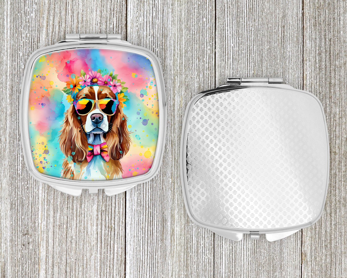 Cavalier Spaniel Hippie Dawg Compact Mirror