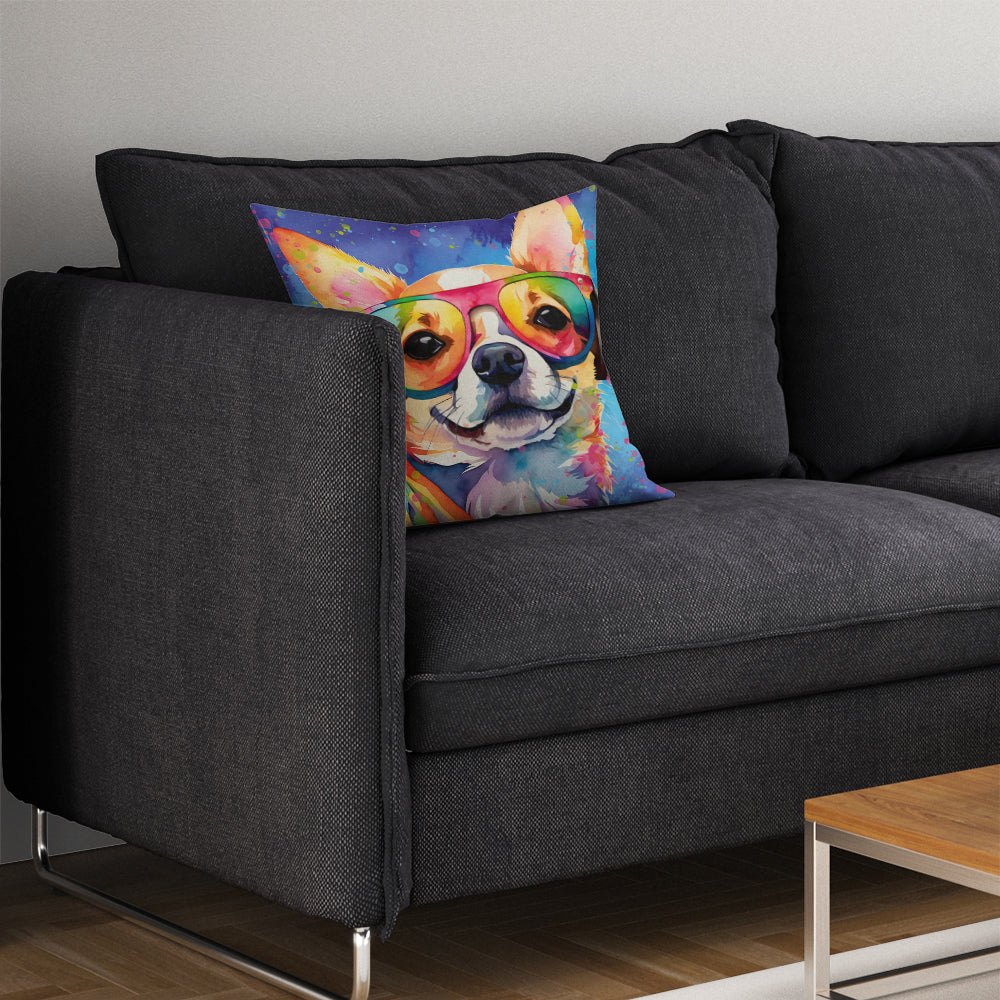 Chihuahua Hippie Dawg Throw Pillow