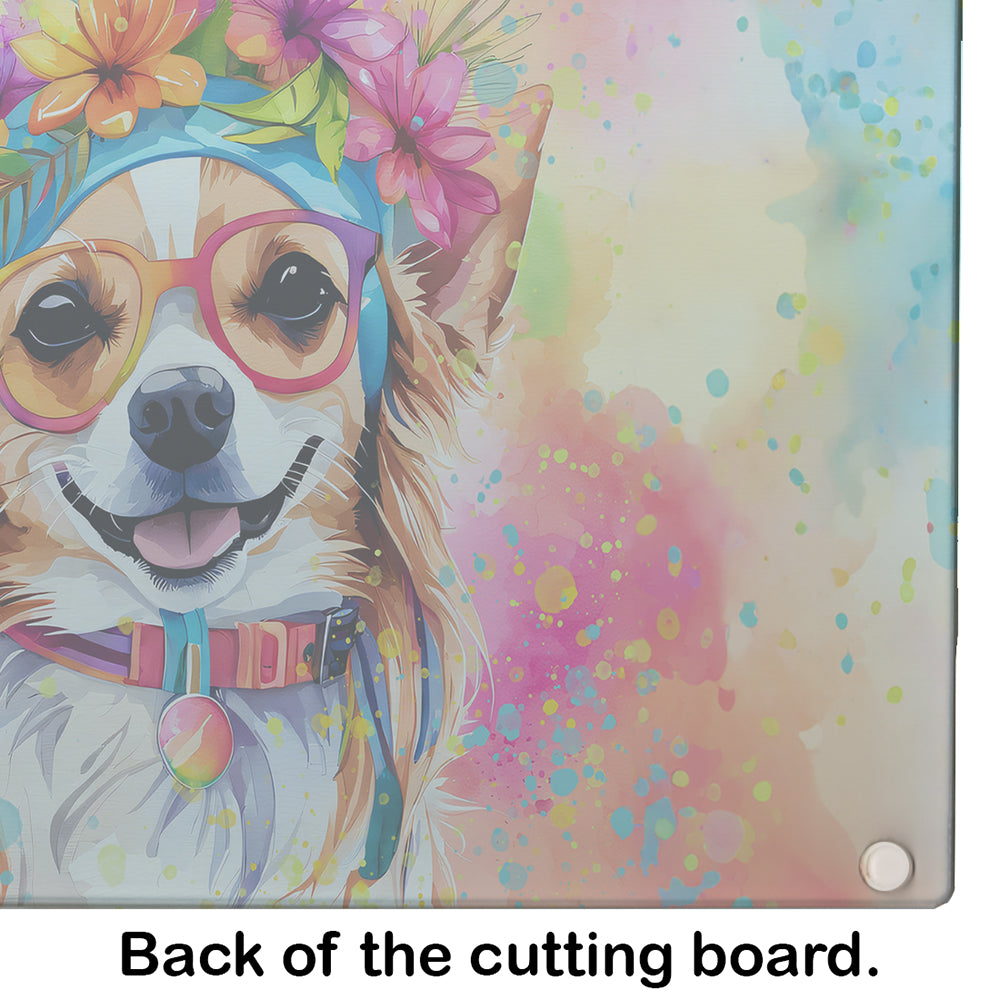 Chihuahua Hippie Dawg Glass Cutting Board