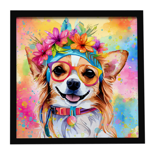 Buy this Chihuahua Hippie Dawg Framed Metal Print